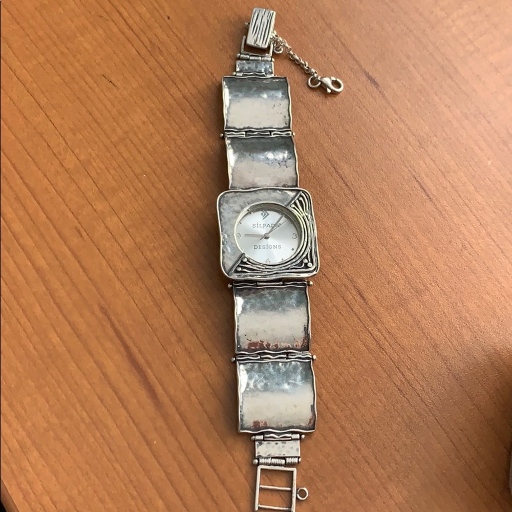 Silpada .925 Hammered Square Link Watch